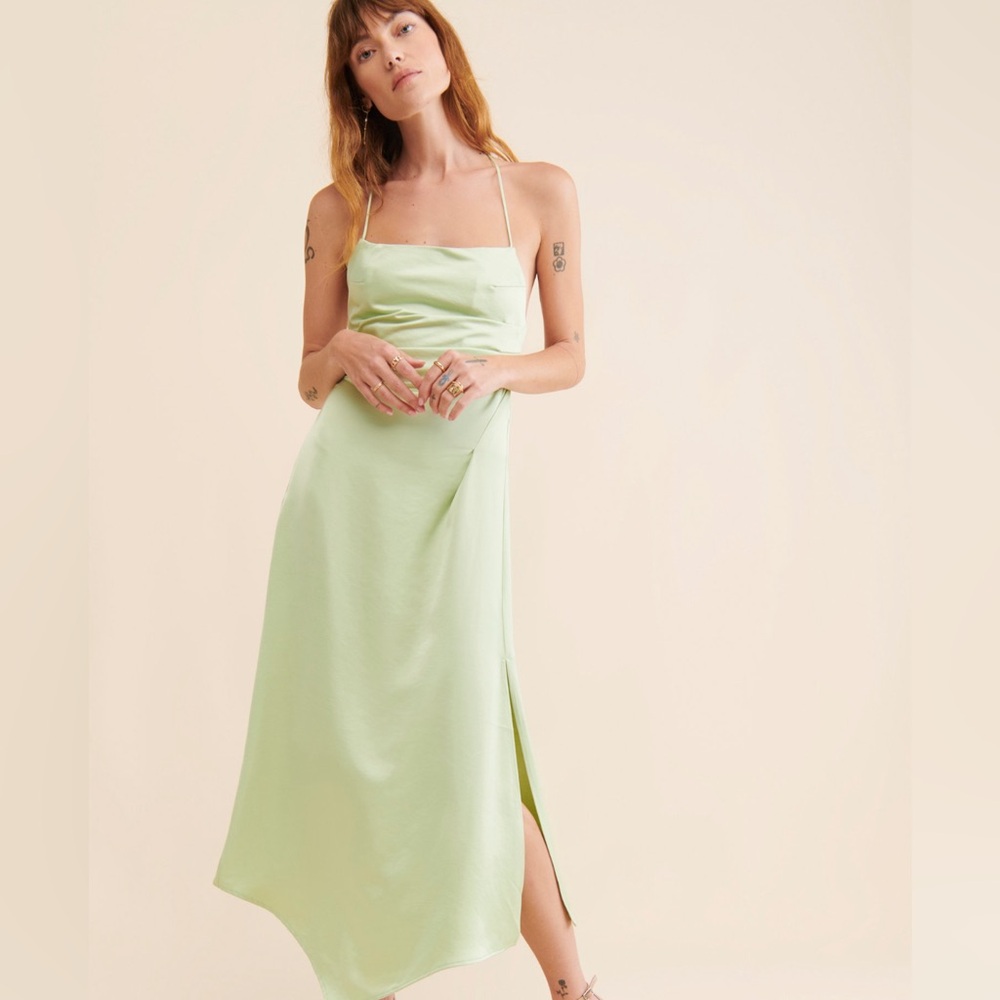 Significant Other Light Green Cocktail Party Open-Back Dress NWOT
